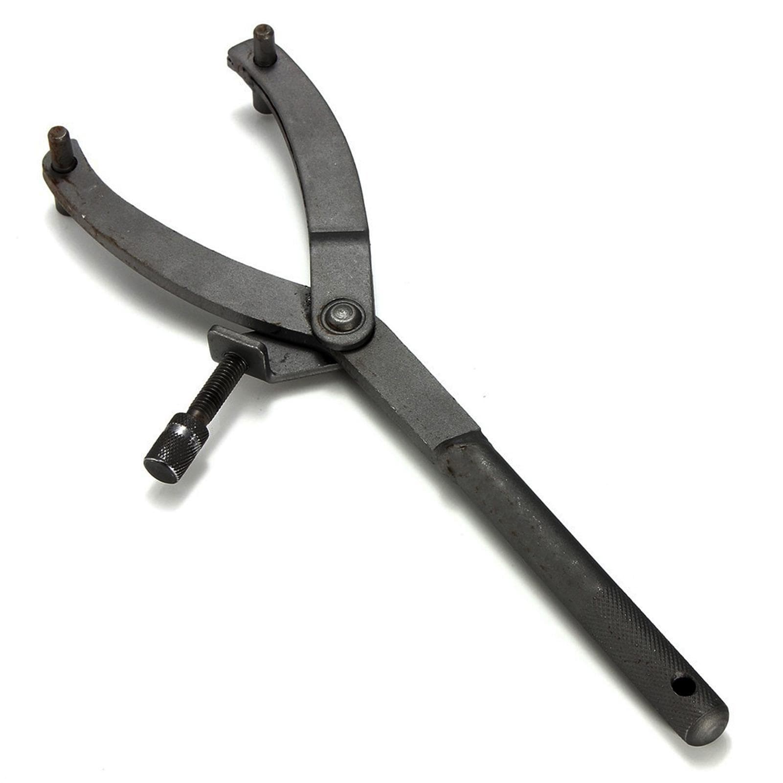 Adjustable Spanner Wrench Clutch Magneto Puller Repair Tool for Motorcycle Belt Pulley Remove black