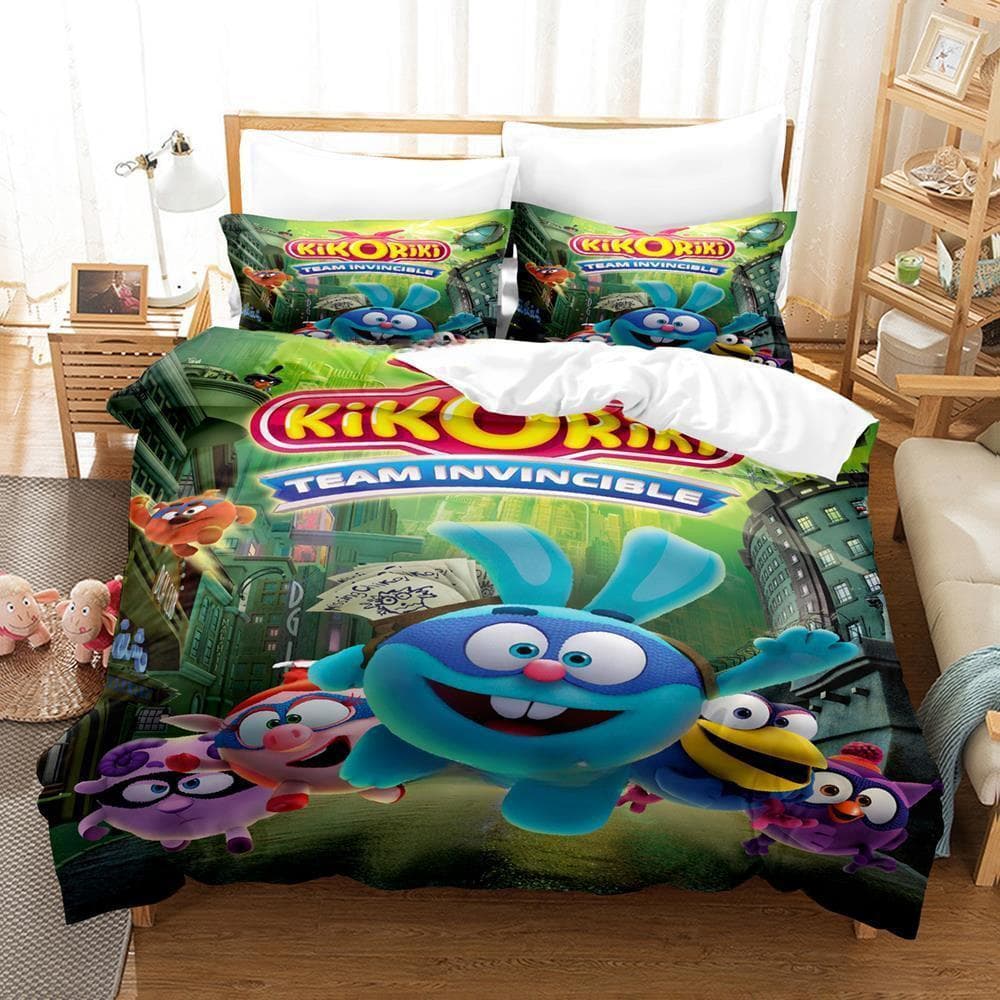 Smeshariki Bedding Set Single Twin Full Queen King Size Bed Set Adult Kid Bedroom Duvet cover Sets 3D Print Anime Bed Sheet Set EU SK(260x220cm)