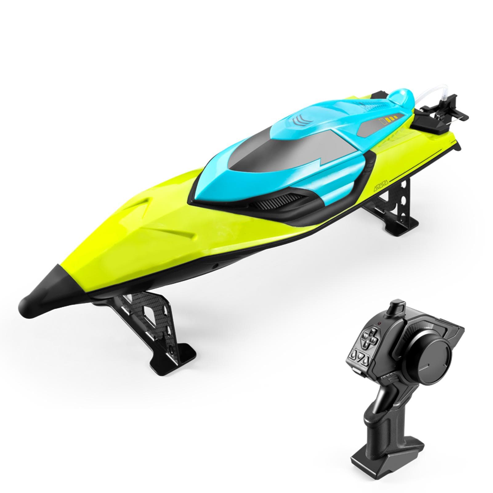 RC Boat Remote Control Boats 70km/h High Speed 2.4GHz RC Boat Toy Gift for Kids Adults Boys 1 battery green