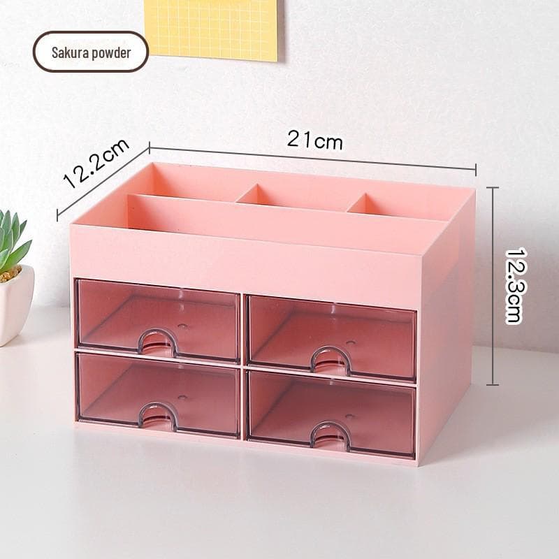 Cute Desk Organizer: Desktop Storage Box with Pen Holder and Office Shelf