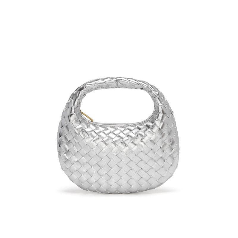 Fashionable Solid-color Hand-held Women's Bag, Simple and Trendy Hand-woven Bag, Single-shoulder Crossbody Bag