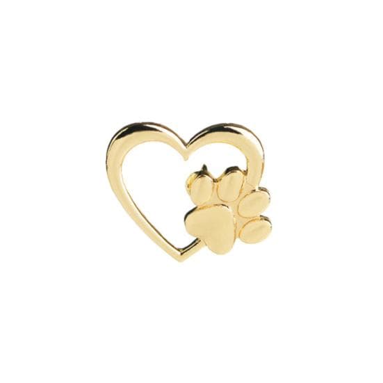 Love Heart Paw Brooch Pin Scarf Sweater Dress Unisex Decor Gift golden