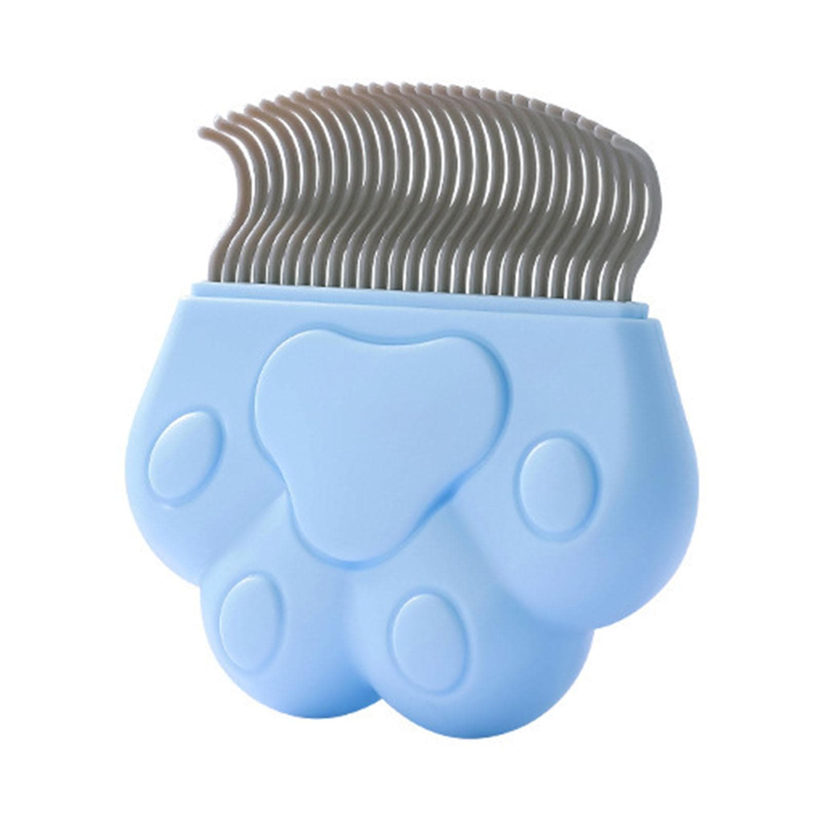 Pet Hair Comb Multipurpose Detangling Remove Knots Cat Massaging Shell Comb for Dogs Cats Long Hair blue