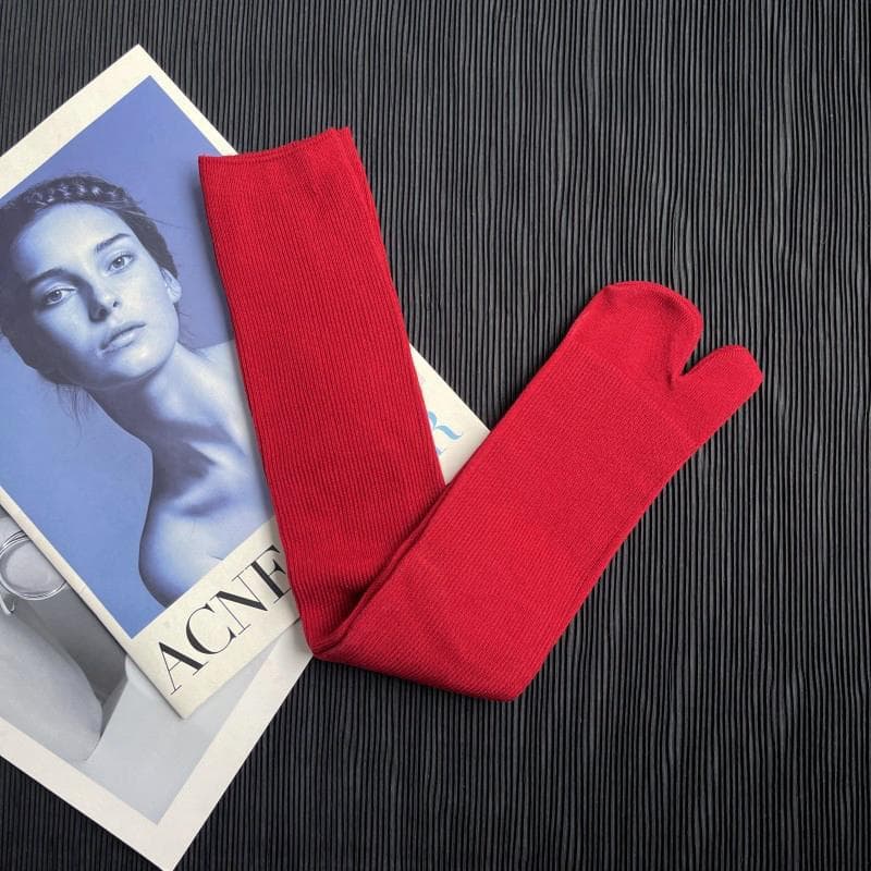 Combed Cotton Split Toe Man Woman Socks Solid Color Small Stripe Comfortable Soft Two-Toed Japanese Harajuku Women's Tabi Sox Size 36-42