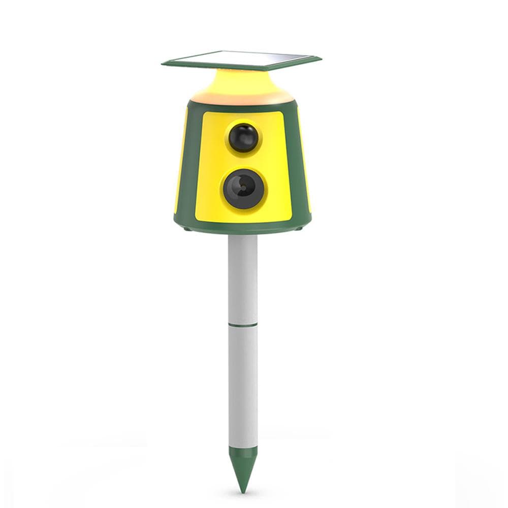 Solar Animal Repeller 360 degrees Ultrasonics Rodent Repellent Waterproof with PIR Sensor 5 Modes for