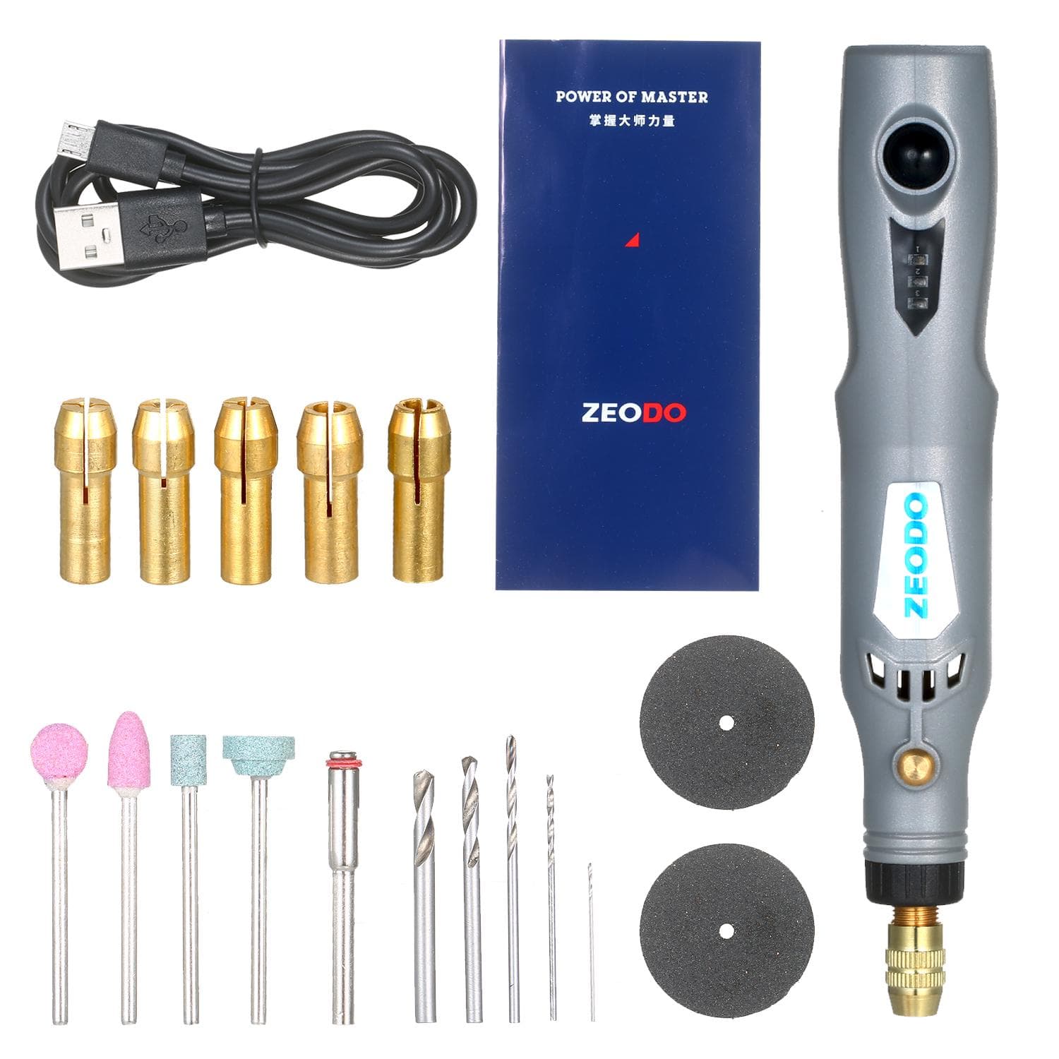 Multifunctional Mini Handheld Electric Grinder Set 6000-15000rpm Power Rotary Tool Kit Rechargeable 21pcs