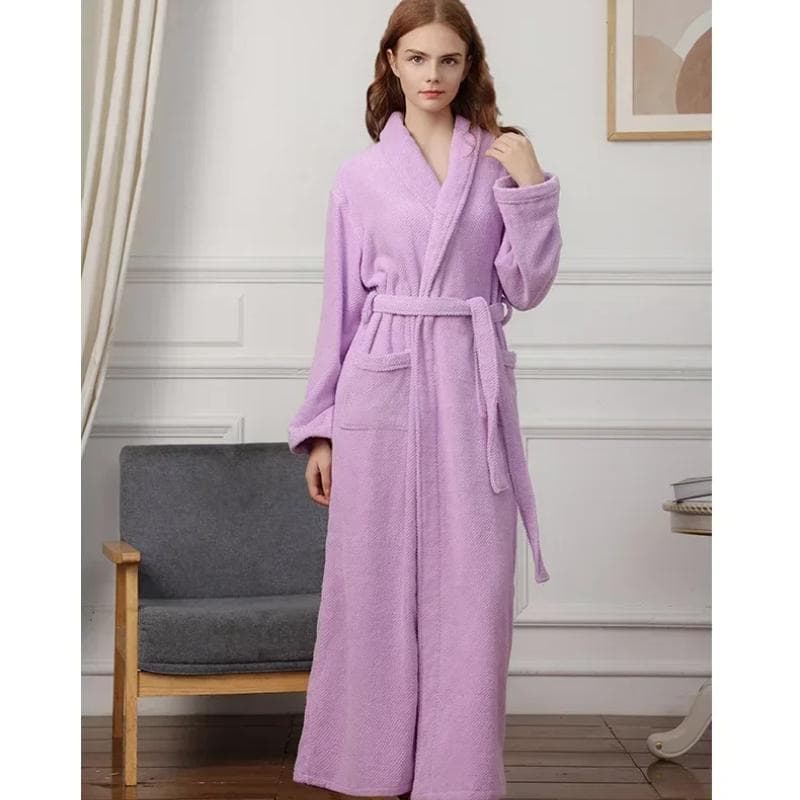 Women's Terry Cloth Robe Kimono Long Cotton Bathrobe Unisex Terry Bathrobe Terry Full Length Robe 2XL