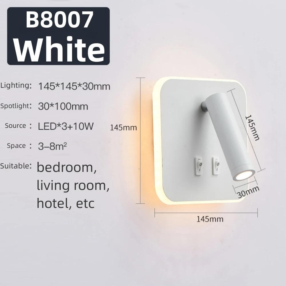 Rotatable Wall Lamp 3W 6W 9W 10W Modern LED Wall Light Home Decoration Angle Adjustable Bedroom Bedside Sconce Lamp for Home 3 Colors Light