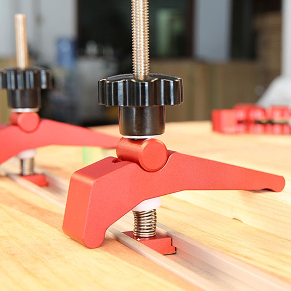 Aluminum Alloy Quick Acting Hold Down Clamp T-slot T-track Clamp Set Woodworking Tools