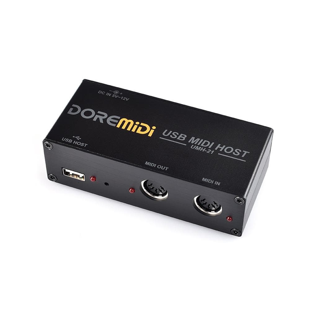DOREMiDi High Speed USB MIDI Host Box 1-in 1-out 16 Channel MIDI Box Applicable to MIDI Keyboard black