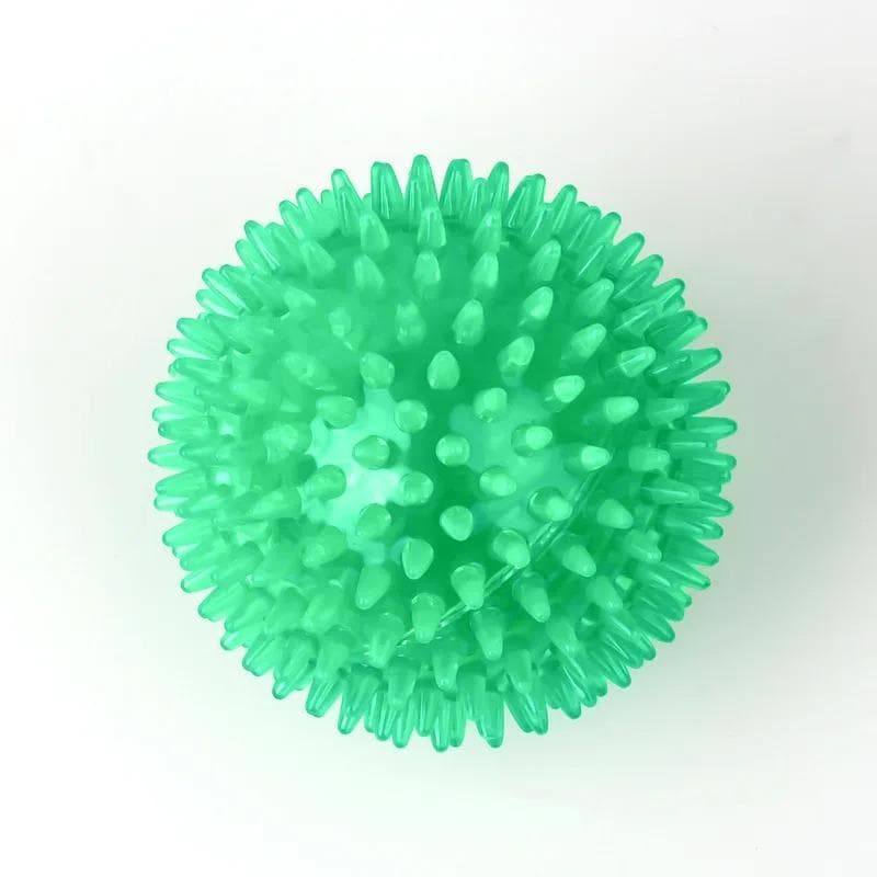 Pet Dog Toys Cat Puppy Sounding Toy Polka Squeaky Tooth Cleaning Ball TPR Training Pet Teeth Chewing Toy Thorn Balls Accessories green