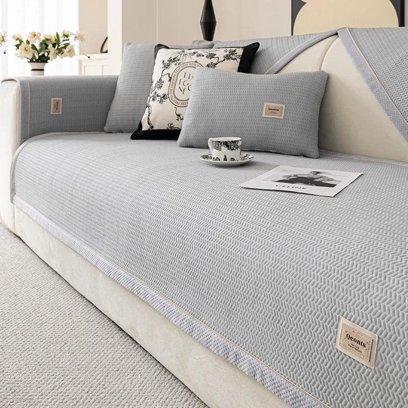 Cool Feeling Summer Sofa Slipcover Ice Silk Cold Sofa Towel Non-Slip Sectional Couch Cover Furniture Protector for Living Room A 70x70cm 1pc