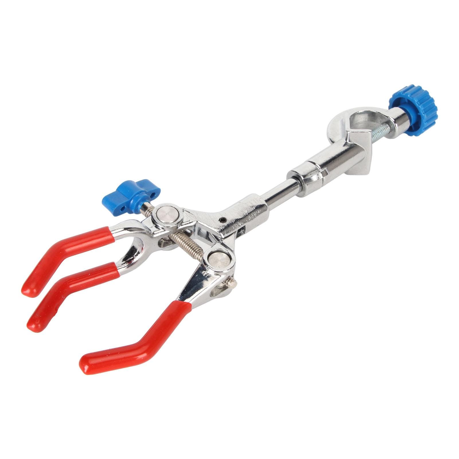 3 Prong Lab Clamp with Rubber Coating Pressure Adjustment 3 Finger Flask Clamp for Holding Objects