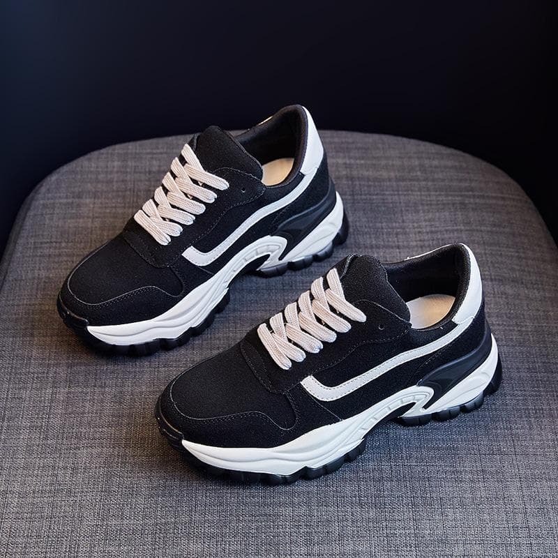 Daddy Shoes Women's Spring New Thick-soled Increased Height and Thin Sports All-match Women's Shoes 40