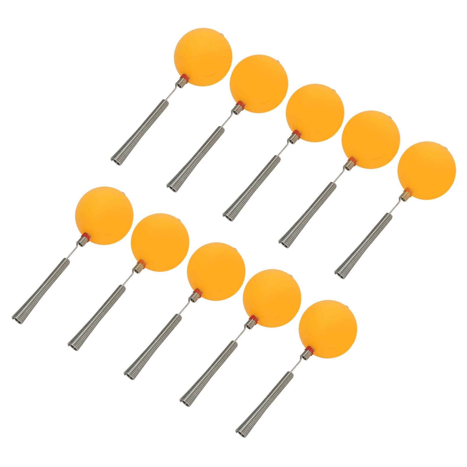 10 PCS Ice Fishing Pole Spring Ball Tip Built in Beads Yellow Waterproof Ice Fishing Spring Rod Top