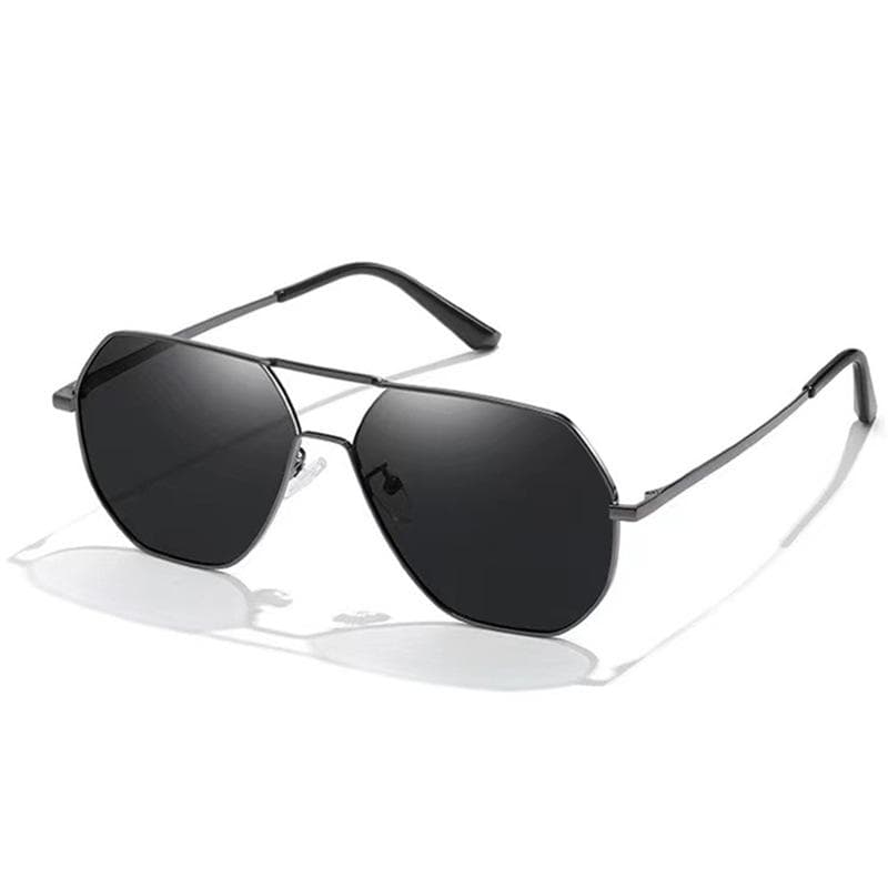 Photochromic Sunglasses Men Vintage Metal Frame UV400 Classic Double Bridge Square Driving Goggles Normal