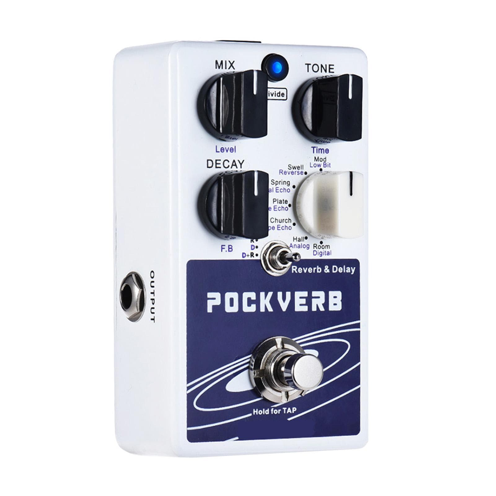 ammoon POCKVERB Reverb & Delay Guitar Effect Pedal 7 Reverb Effects + 7 Delay Effects With Tap Tempo Function True Bypass