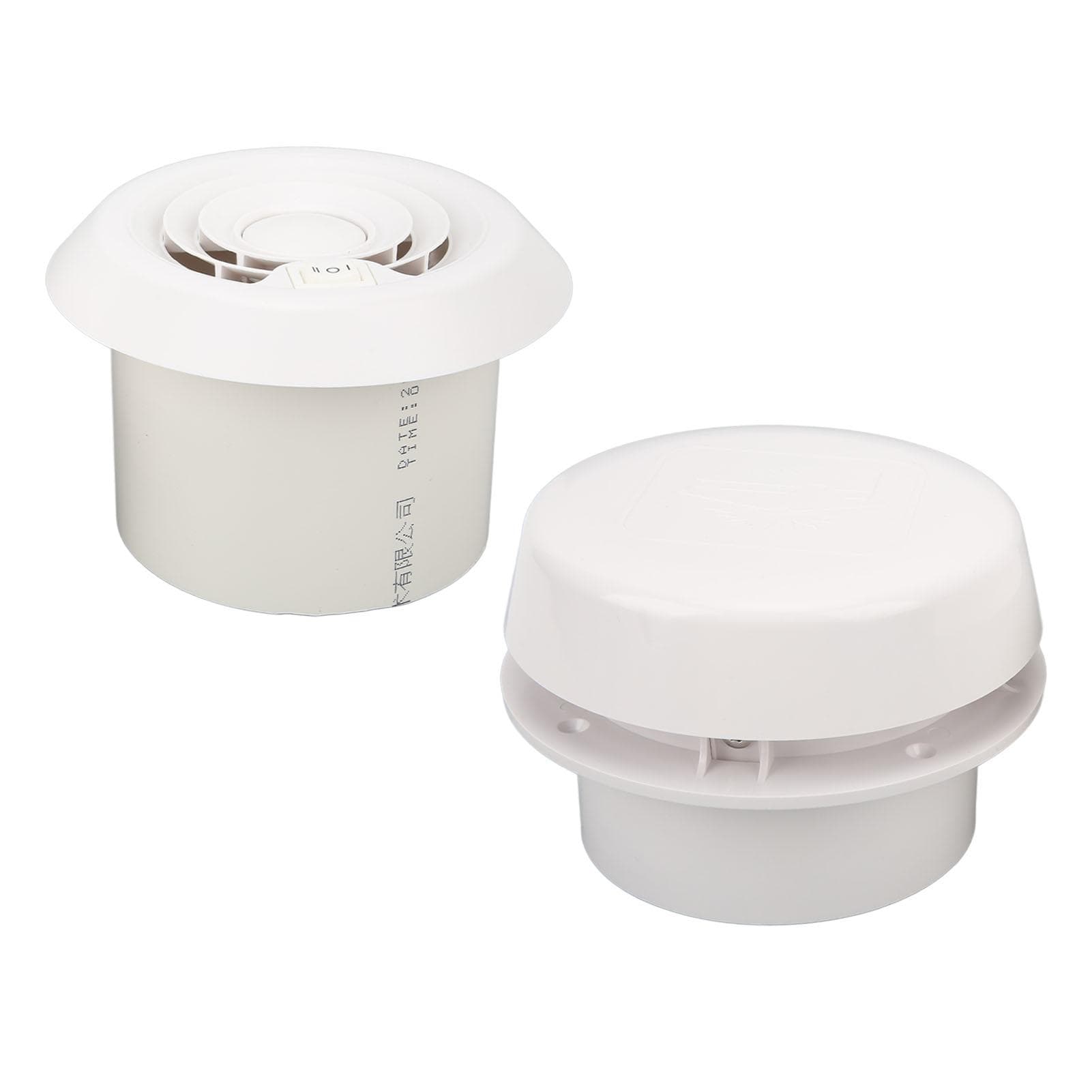 RV Mini Vent Fan White Round Noiseless Compression Resistant Vent Ventilator for Cars