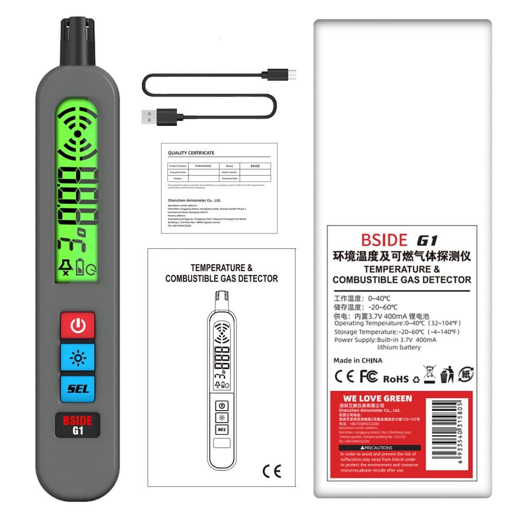 Handheld Combustible Gases Leak Detector Natural Gases Leakage Tester Portable Combustible Gases multicolour