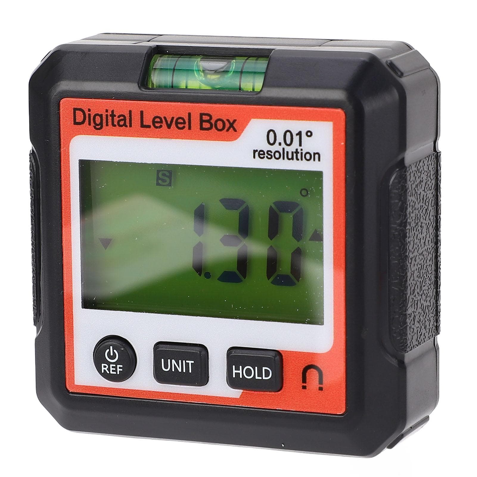 Digital Angle Finder 4x90 Degree Range Digital Level Box Angle Gauge with Magnetic Base Orange and
