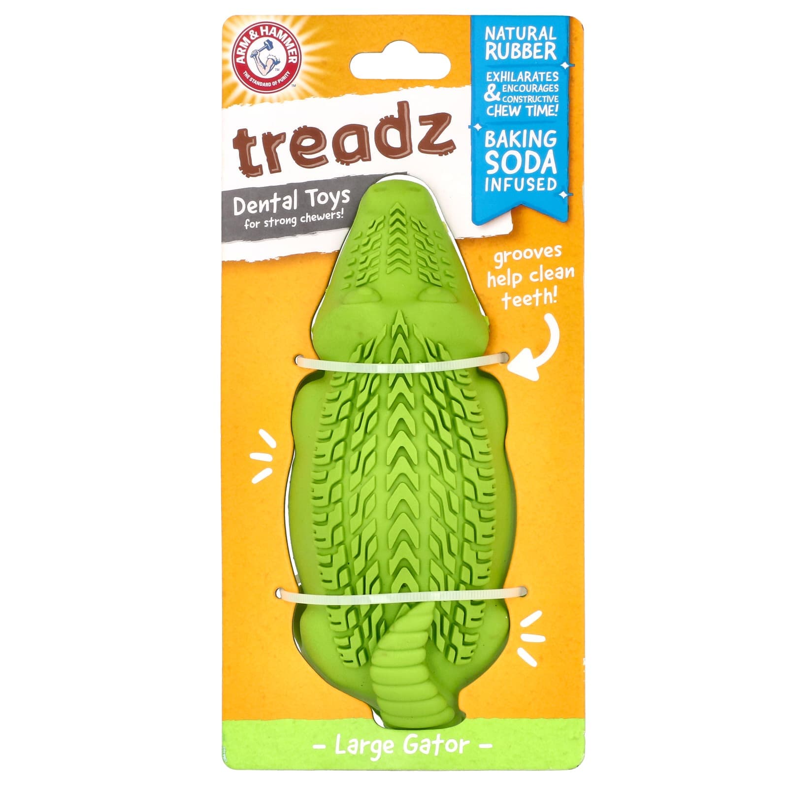 Arm & Hammer, Trez, dental toy for dogs with strong chewers, large alligator