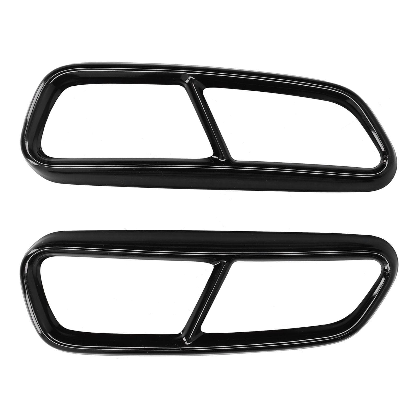 Car Quad Exhaust Tip Trim Stainless Steel Gloss Black Replacement for A6 C7 2016?2018