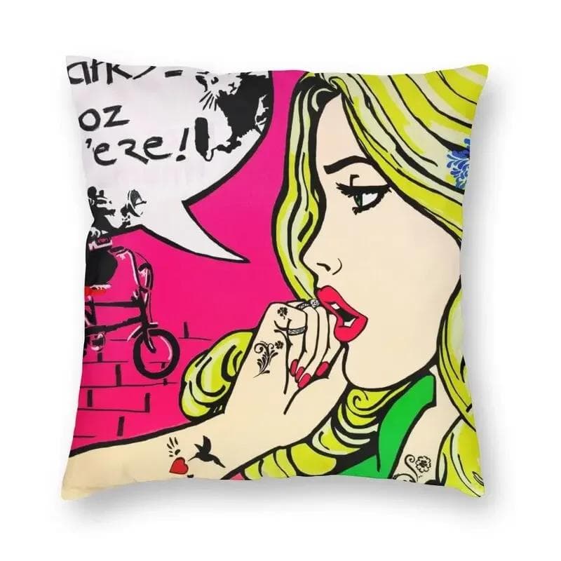 Banksy Uncovering Graffiti Pillow Cover Home Decor Cushion Sofa Street Art Cushion Cover Throw Pillow for Car Decorative Cushoin 30x30cm