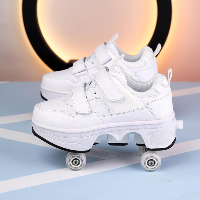 Deformed Four-wheel Runaway Shoes Can Go Skating Wheel Shoes New Roller Skates One-click Switch 39