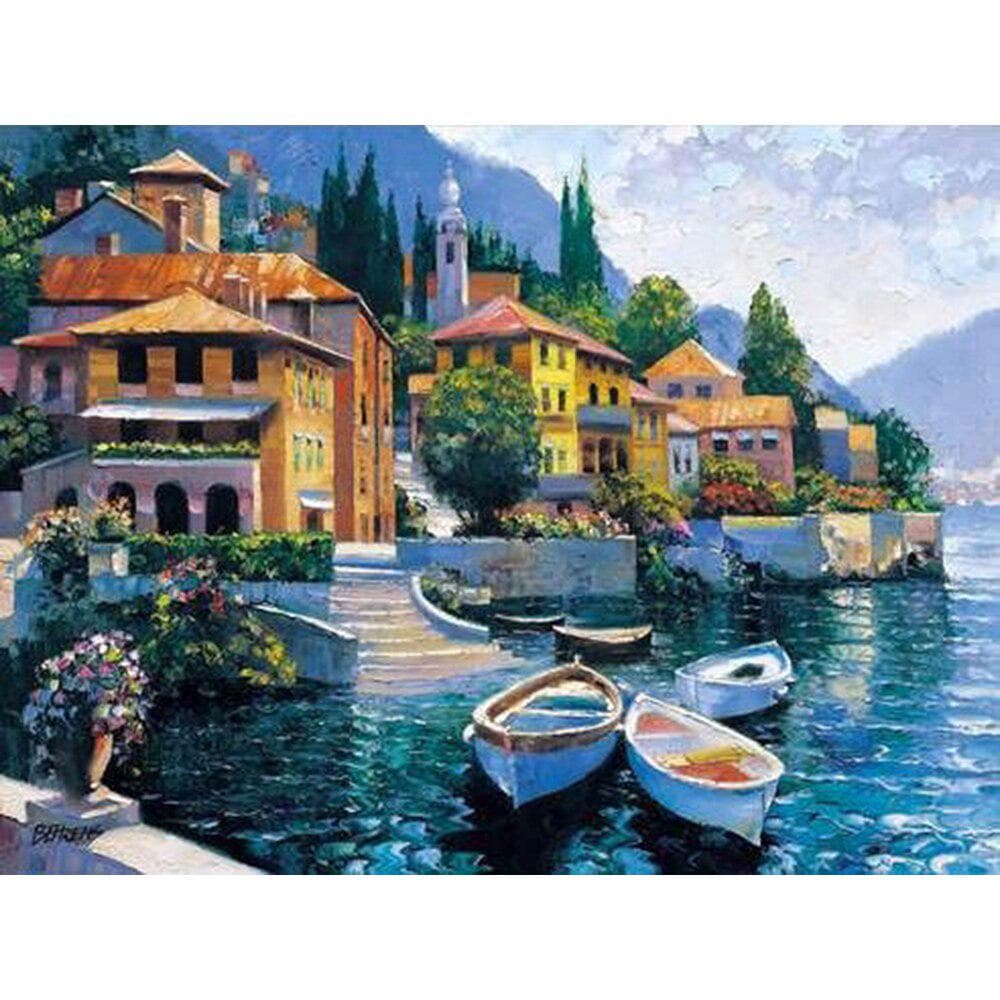 Diamond Painting Full Drill Round Sea Pattern Beading Embroidery Seaside Landscape Rhinestone 20X30CM