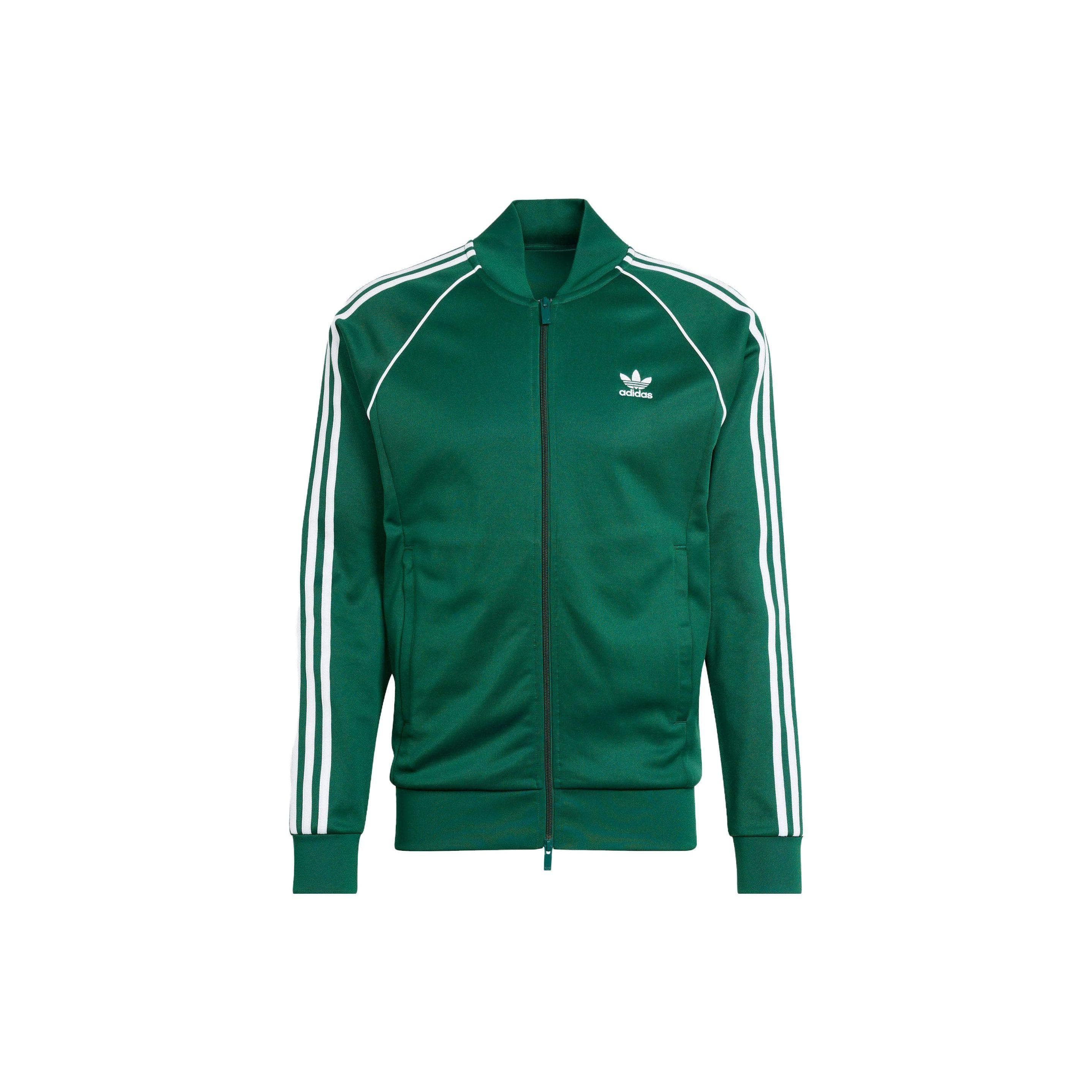 Adidas Originals Logo Print Zippered Baseball Jacket Men Outerwear Green IR9863 M
