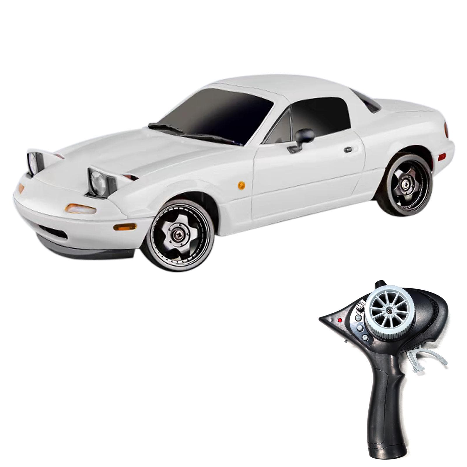 Remote Control Car, 2.4GHz Rechargeable Car Toy for Boys Girls, 1/18 Scale Drift Vehicle with 1 battery white