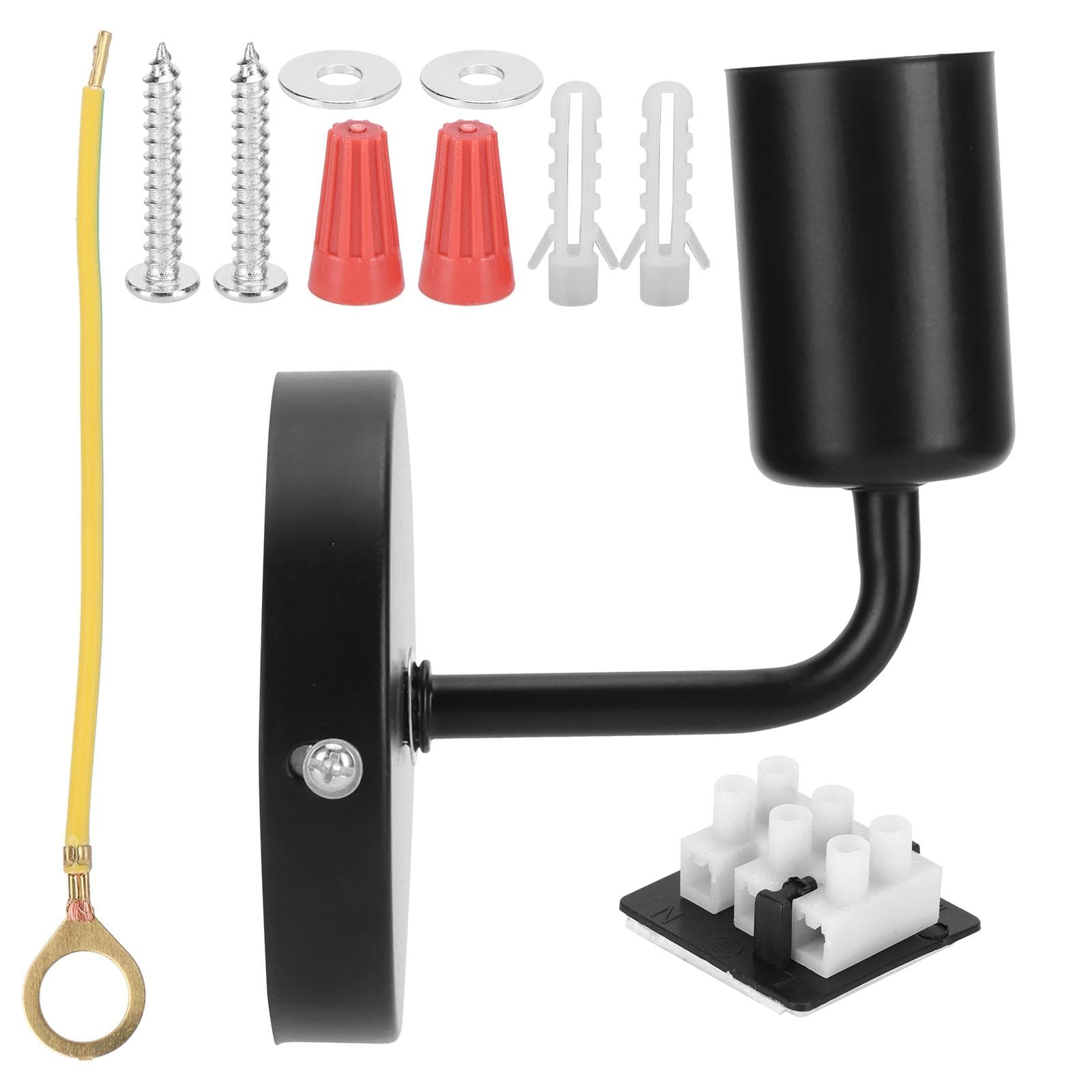 E27 Black Wall Lamp Retro Single Head Wall Light Fixture for Bedside Corridor Stair AC85?265V