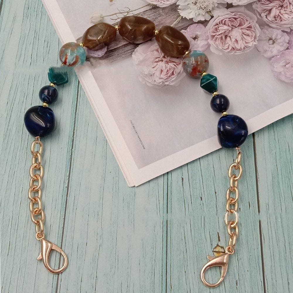 1Pcs New Colorful Acrylic Handbag Strap Handle Bead Replaceable Resin Stone Wristlet Purse Bag Belt DIY Bag Parts Accessories