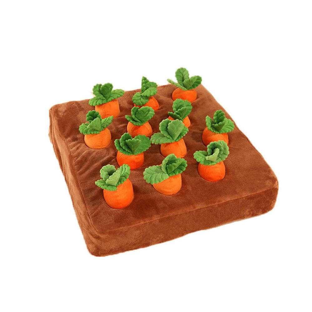 Carrot Interactive Dog Carrot Plush Toy Enrichment Dog Snuffle Puzzle Toys Cute Carrot Harvest Toy brown