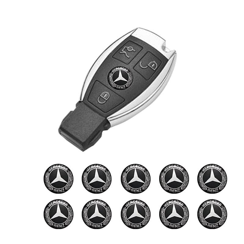 New Hot 2026 14mm Car Key Emblem Stickers Accessories For Mercedes Benz AMG E S C A B Class GLE GLS CLS GLC CLA GLA GLK GLB W205