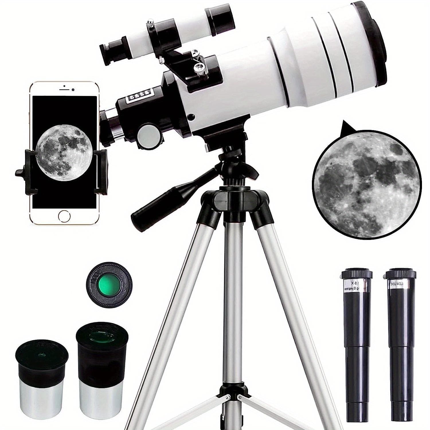 Afterwave Professional Astronomical Telescope - 75X Magnification, 70mm Objective Lens for Stargazing, Moon Watching & Distant Scenery Observation Standard Flagship Version