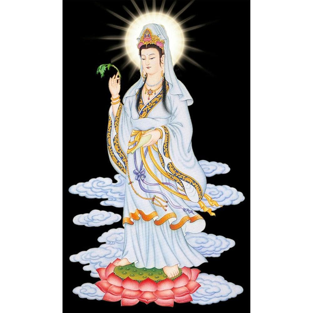 Cross Stitch Kit DIY Diamond Embroidery Guanyin Bodhisattva Diamond Painting Mosaic Home Decor 20X30CM