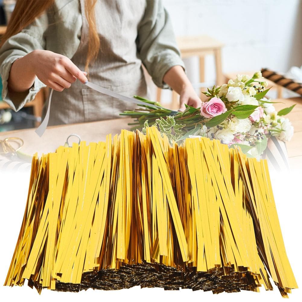 3200PCS PET Twist Ties 10cm for Candy Bread Bag Packaging Lolipop Dessert SealingGold 10cm3200pcs gold