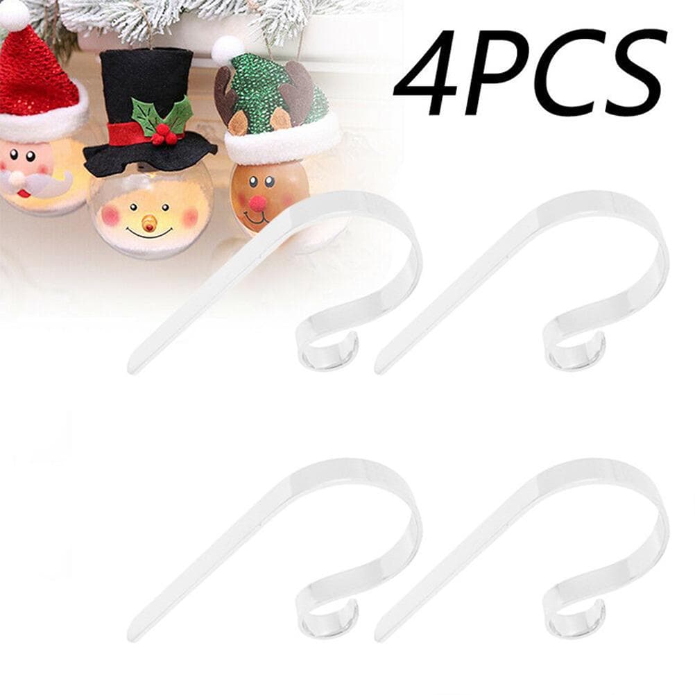 4Pcs Christmas Stocking Holder Fireplace Hanger Hooks Adjustable Metal Stocking Hook for Party