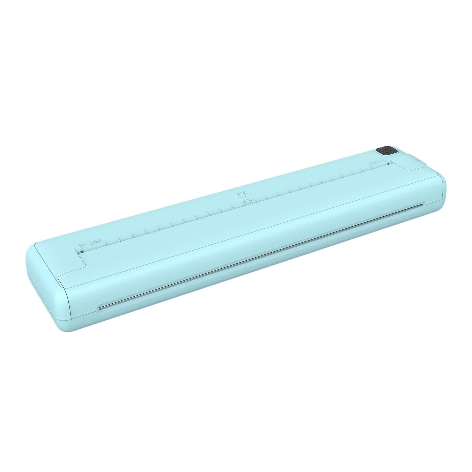 Portable Printer Wireless Inkless Printer Supports 8.26''x11.69'' Thermal Paper Printer BT blue