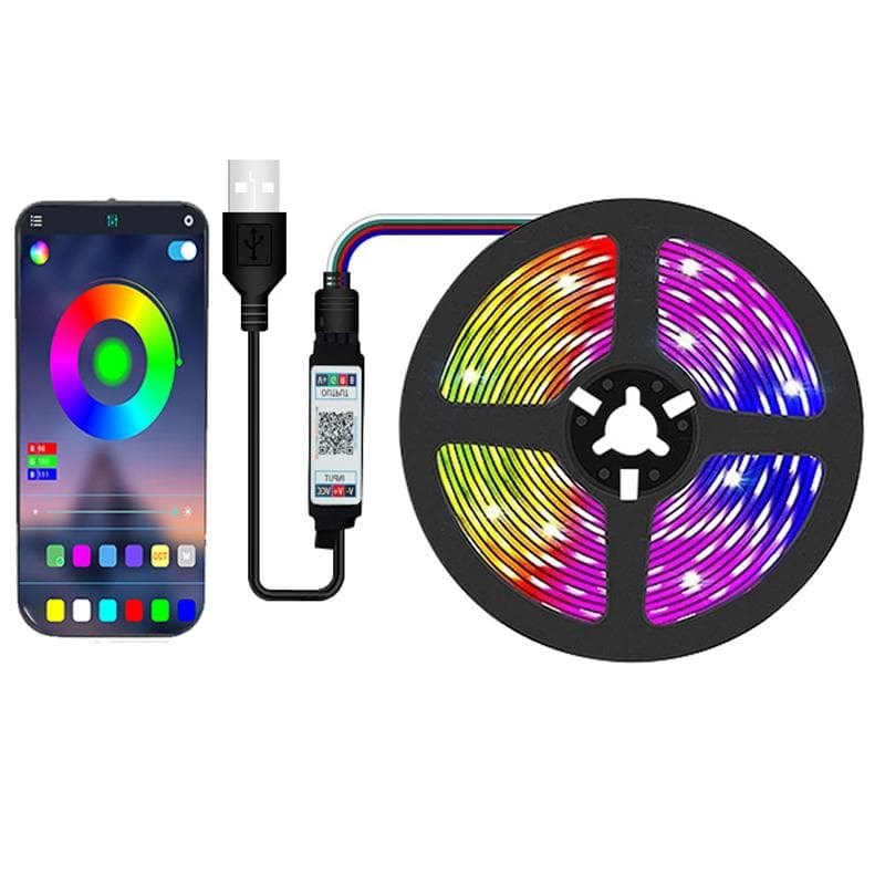 10M Amill USB LED Strip Light 5050 SMD Bluetooth RGB Lights Flexible LED Lamp Tape Ribbon RGB TV Desktop Diode Tape TV BackLight Party 3M
