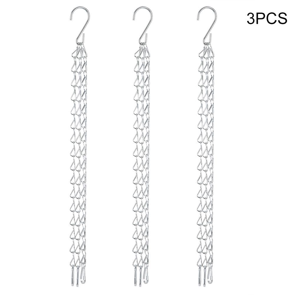3 PCS Garden Planter Flower Pot Basket Replacement Iron Hanging Chain Hooks Set