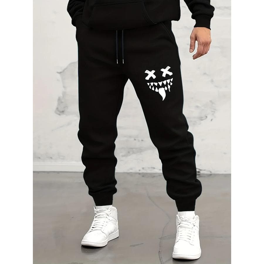 Autumn/Winter Men's Sweatpants Monster Smile Printed Lace-up Sweatpants Men Casual Pants for Daily Wear with Jogging Pants S-3XL XXL