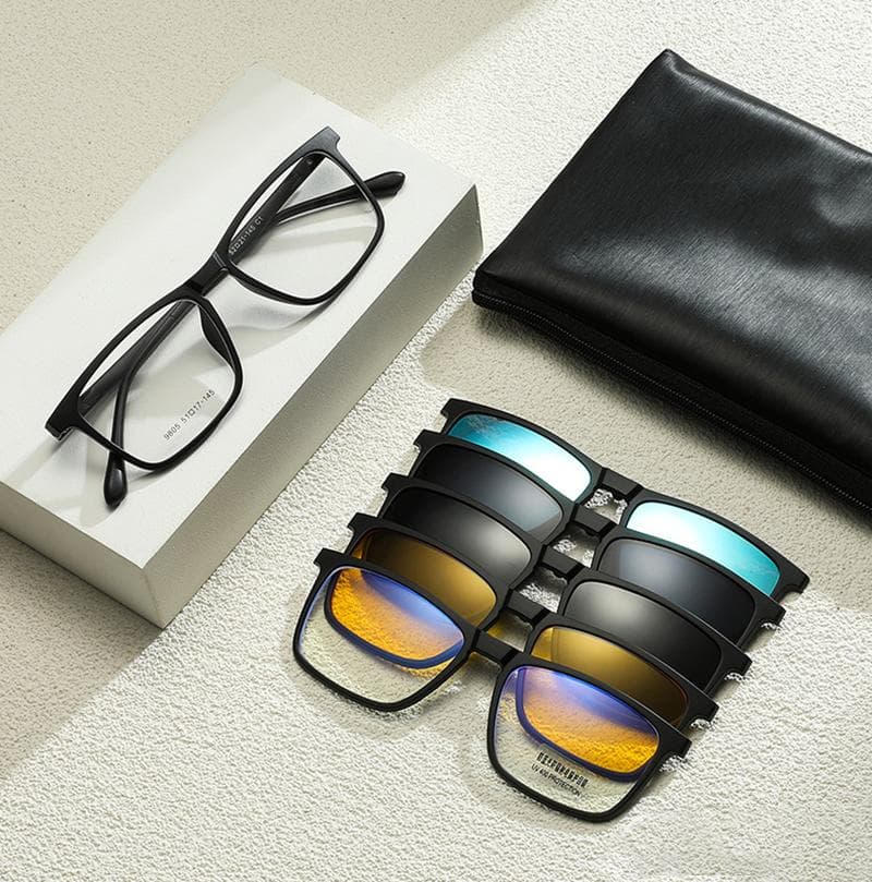 5pcs Glasses Clip TR90 Myopia Magnetic Suction Polarized Sunglasses Driving Night Vision Goggles Eyeglasses Accessory Gifts 1pcs
