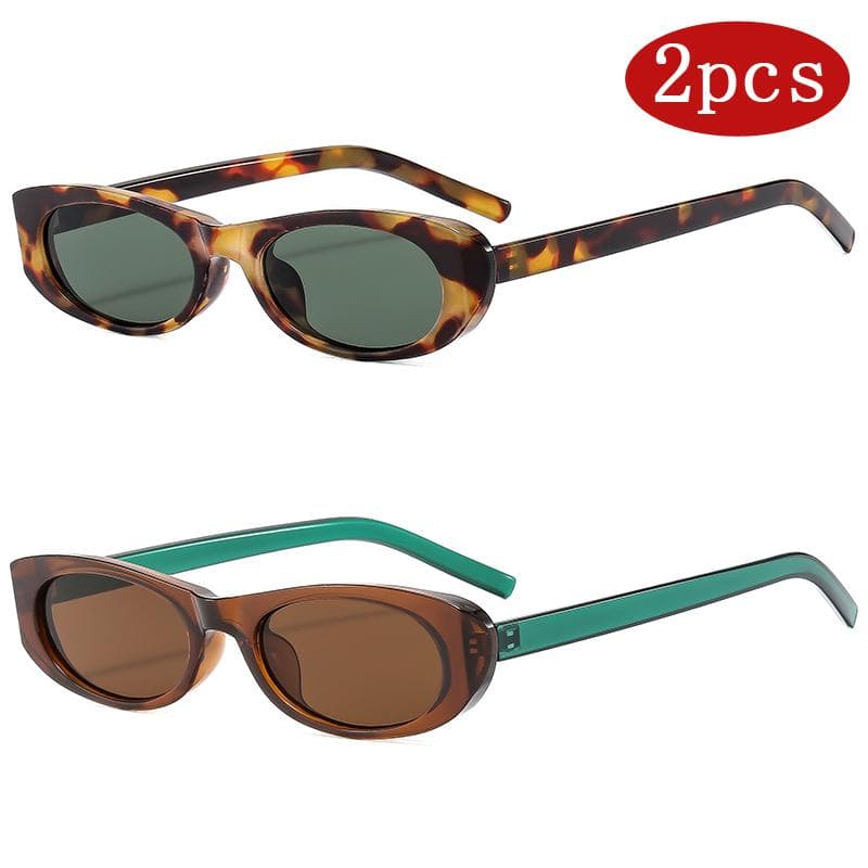1/2pcs Fashion Cat Eye Sunglasses Women Men Unisex UV400 Narrow Frame Gradient Lens Small Eyewear Shades