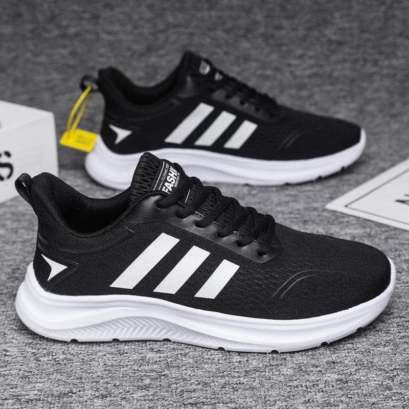 Mesh Casual Men's Shoes Light Breathable All Fashion Student Running Travel Shoes Outdoor Sports Small White Shoes 44 black
