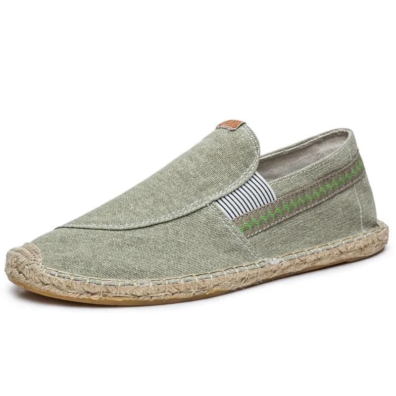 Men Hemp Canvas Casual Shoes Man Flat Loafers Lightweight Male Footwear Soft Walking Driving Tenis Masculino Adulto 69M 44