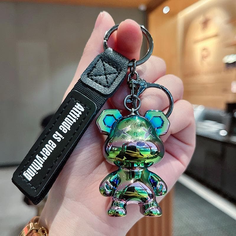 Stylish Gradient Bear Doll Car Keychain Ornament