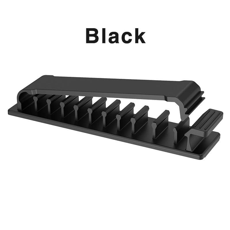 Self-Adhesive Nail-Free Cable Clips Plastic Cable Organizer Winder Desktop Cord Management Cable Holder Clips black