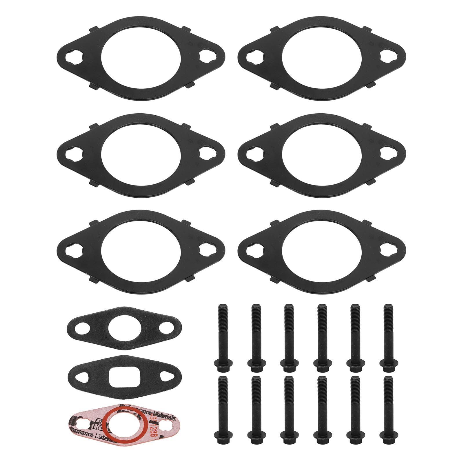 Exhaust Manifold Gasket with Bolts Metal Alloy 3937479 for Cummins ISL QSL ISC QSC 8.3L 8.9L